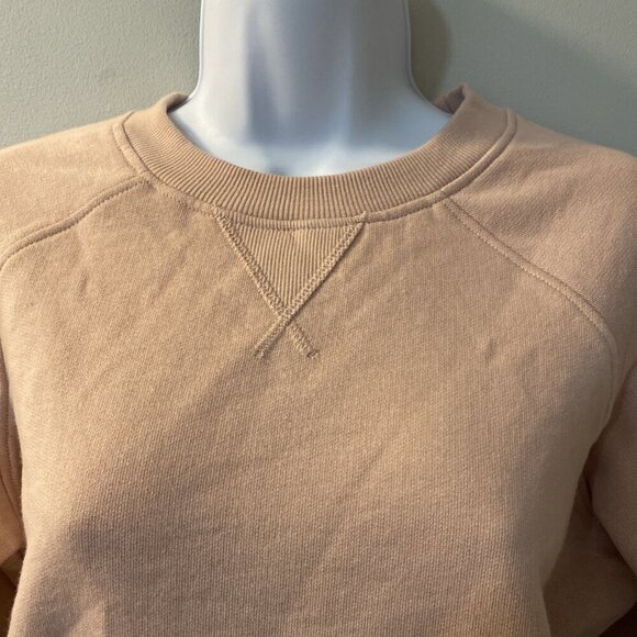 Pact Pink Pale Mauve Downtime Long Sleeve Crewneck Sweatshirt Size Small NEW - Picture 2 of 7